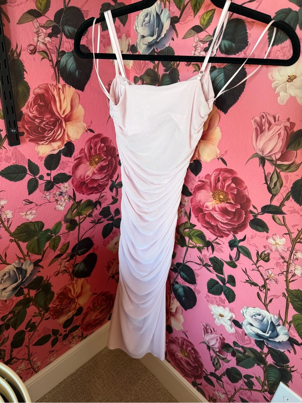 NWT AFRM Lilac Ruched Midi Slip Dress XS